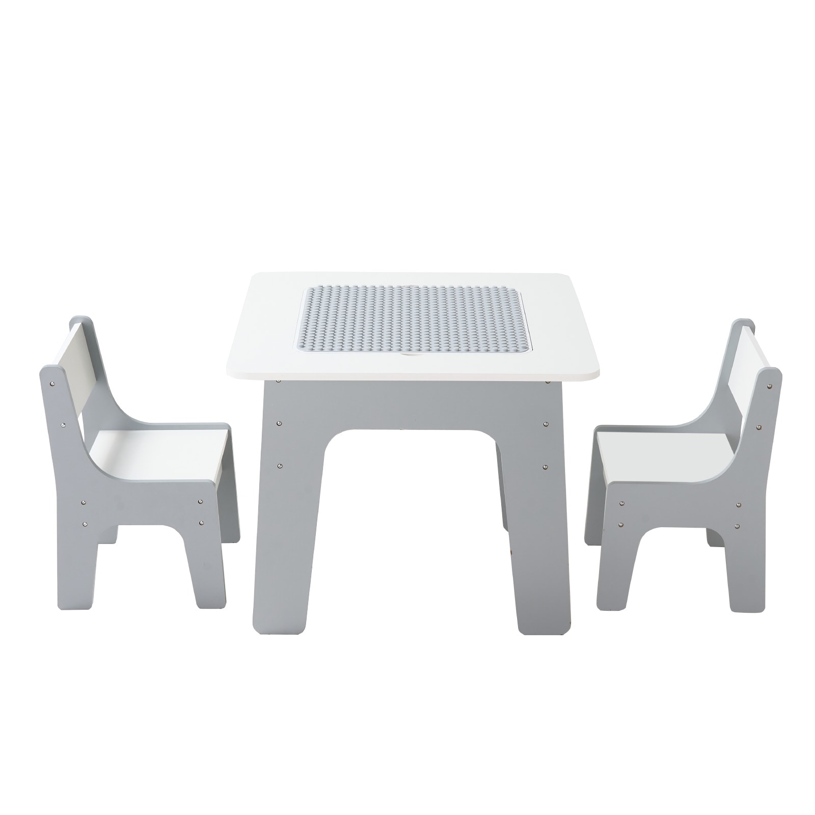 Childrens Activity Table And 2 Chairs Set Building Block Table_voghion.com